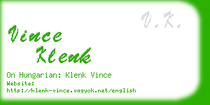 vince klenk business card